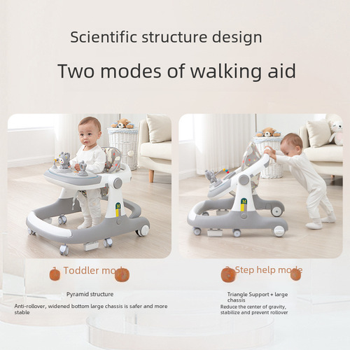 Baby Walking Frame 2-in-1 Anti-Omega Leg Stroller for Toddlers  Model Kids Multifunctional Learning Walker