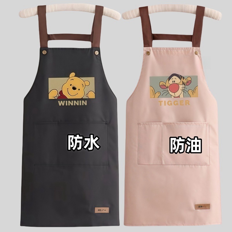 ビニグマのエプロン防水家庭用キッチン調理油防止ファッションウエスト作業服専用印字食|undefined