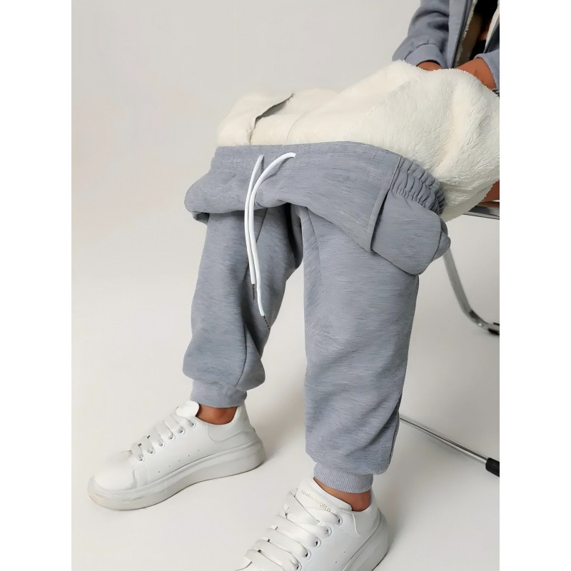 Women's Winter Fleece-Lined Thick Casual Sweatpants with Pockets, Popular Autumn and Winter Women's Style
