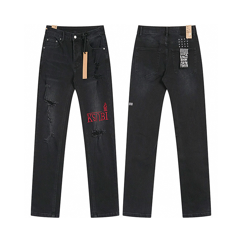 Cross-Border Trendy Ksubi Jeans Jacket Washed Vintage European and American Style Unisex Ripped Embroidered Trendy Brand