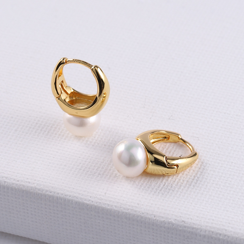 Earrings Classification 1 Pair Lady Geometric Freshwater Pearl Copper Plating Earrings
