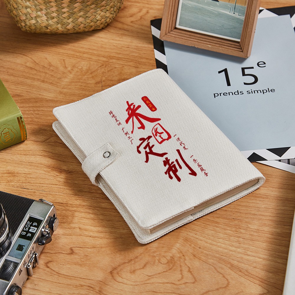 Cubierta de libro personalizada 380 gramos compuesto algodón y lino portátil portátil xqds0202a