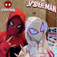 グウェン スパイダーマン ヘッドギア 電気タッチ発光 女性バージョン マスク 可動目 Cos パフォーマンス帽子 ギフト