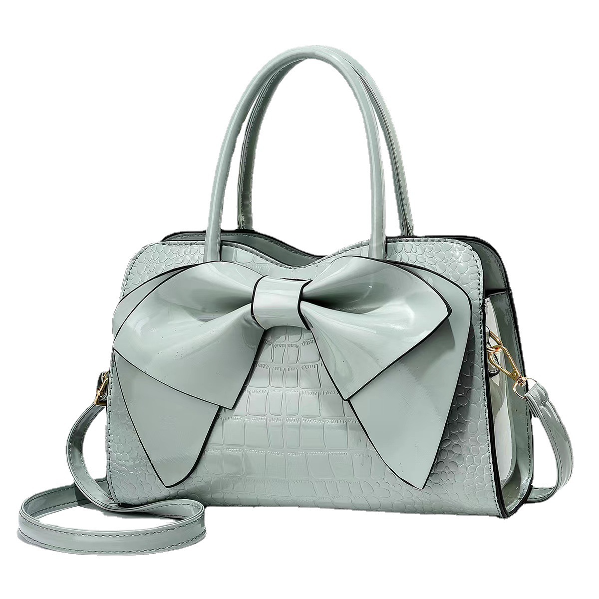 2025年秋冬新作 レディースバッグ ファッション クロコダイル柄 リボン付き ショルダーバッグ クロスボディバッグ ハンドバッグ シンプル マザーズバッグ