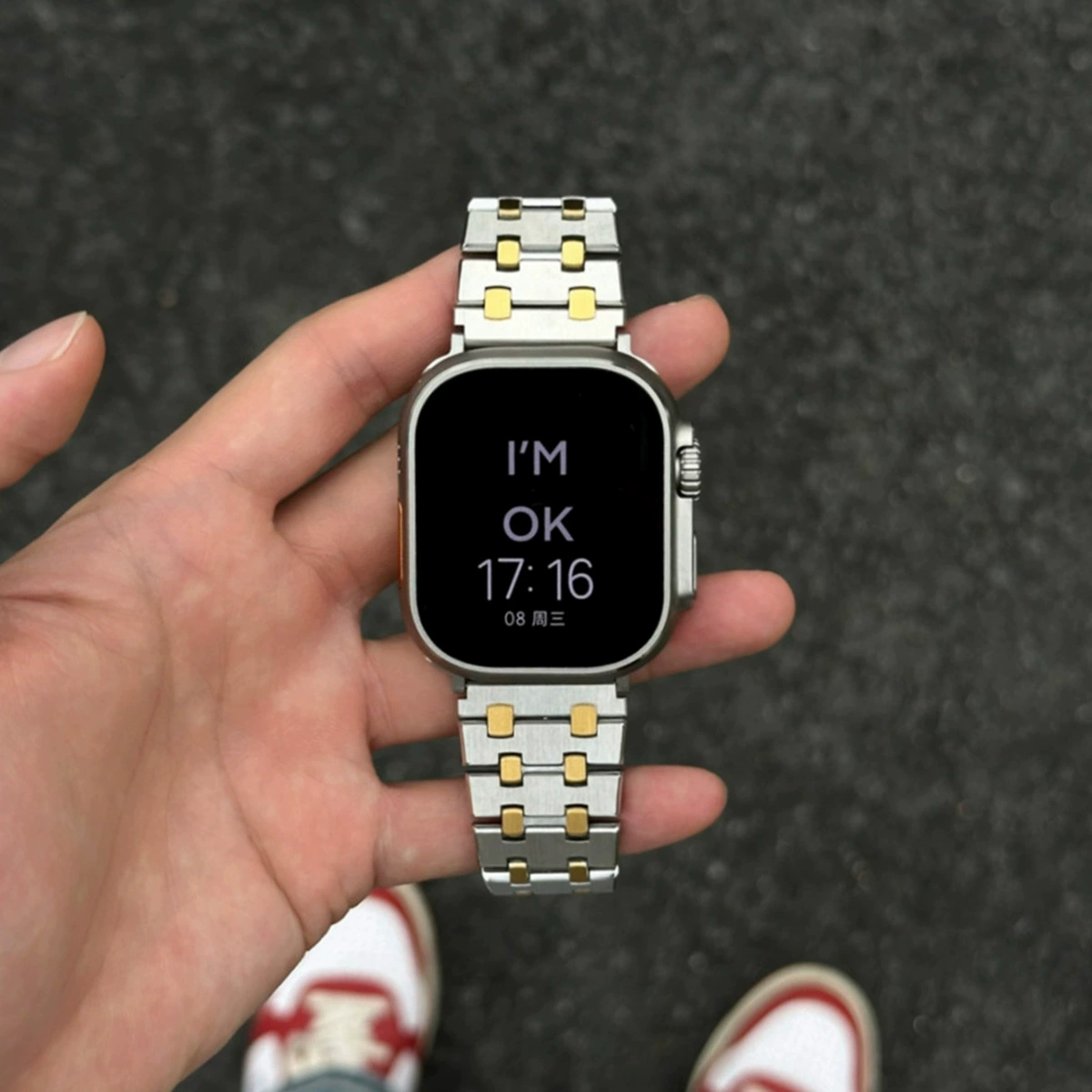 Подходит для Apple Watch 10 поколения SE, Yinjie нержавеющая сталь, Gundam ремешок для мужчин, Apple IWATCH S9 S8 S7