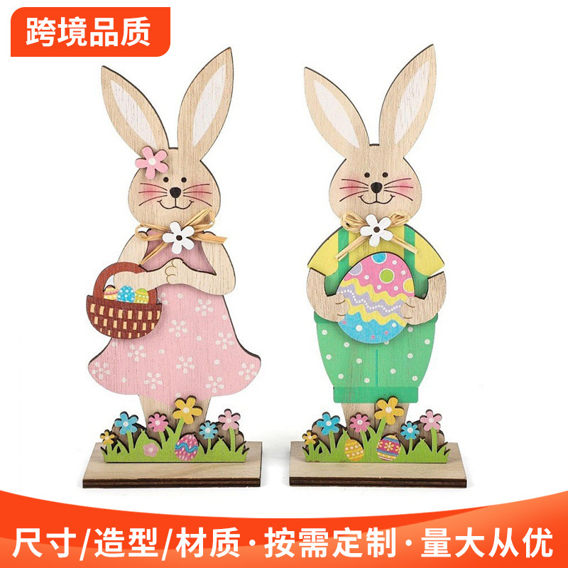 wooden painted rabbit