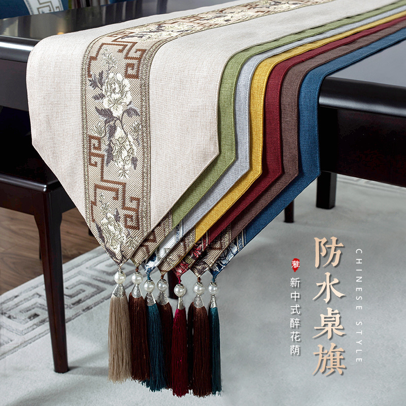 新中国式テーブル旗防水茶席茶旗中国式禅意茶巾テーブル布茶テーブルクロスホテルのベッド旗卸売り代発|undefined