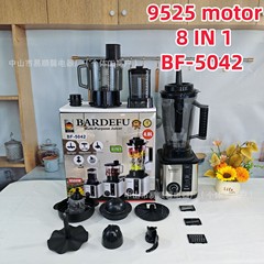 跨境 4L8in1blender北美家用大容量金属不锈钢榨汁机绞肉机破壁机
