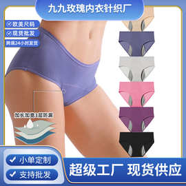 欧美跨境热卖生理裤经期前后防漏中高腰透气孔外贸大码女士内裤