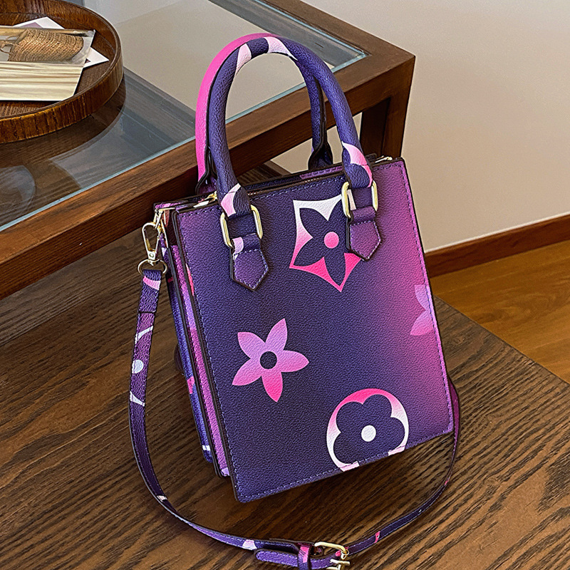 跨境新款经典老花N/S迷你托特包欧美复古单肩斜挎包手提琴谱包女