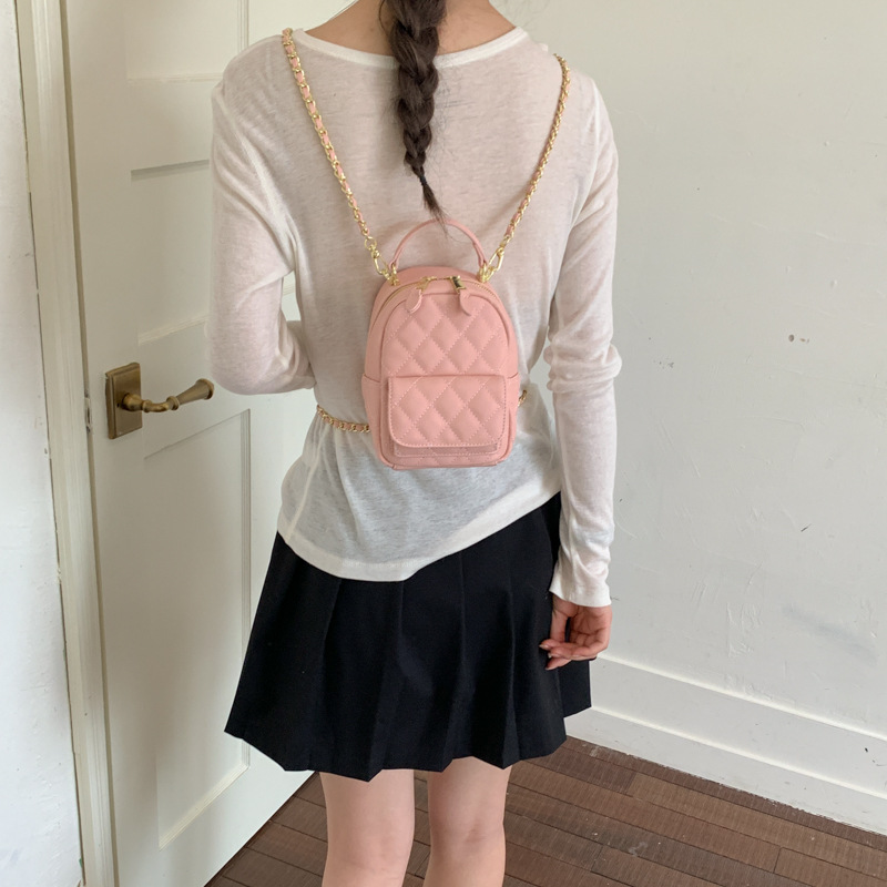Mini mochila de hombro para mujeres 2026 nueva moda diaria sensación de rango bolso portátil pequeño bolso de hombro ligero cadena image 5