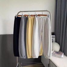 2025秋冬加绒华棉束脚高腰休闲卫裤软糯宽松新款女羊羔绒