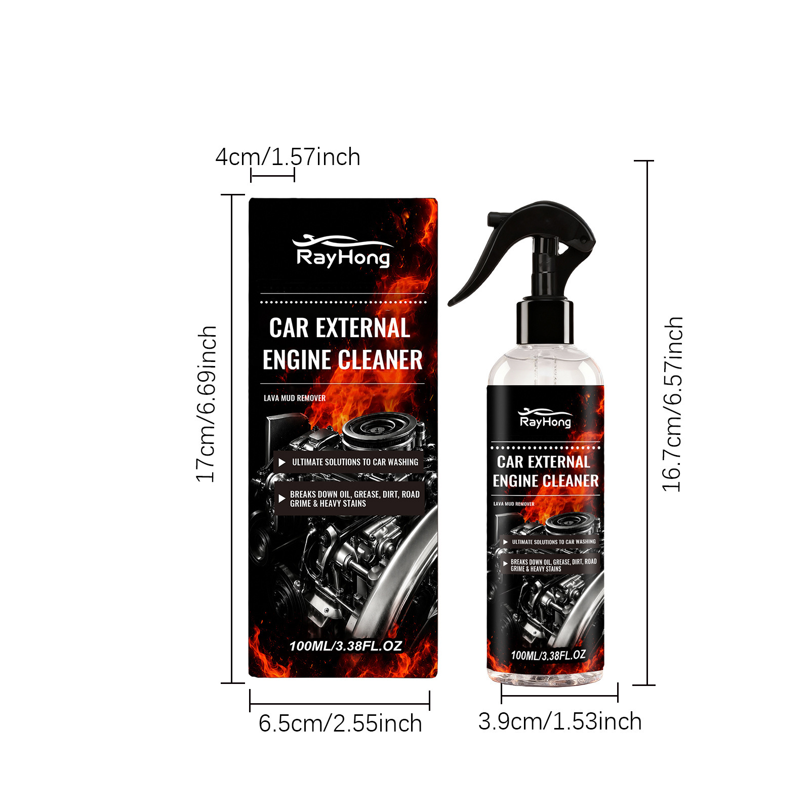 RAYHONG Engine Compartment Cleaner Waterless Oil Sludge Remover Gentle Decontamination Engine Compartment Renovation Maintenance Agent