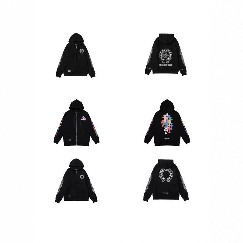2026 New Cross-Border Ch Hoodie with Cross and Horseshoe Design, Couple's Zip-Up Hooded Sweatshirt Jacket, Trendy Brand 30/1 2026 New Cross-Border Ch Hoodie with Cross and Horseshoe Design, Couple's Zip-Up Hooded Sweatshirt Jacket, Trendy Brand 30/1