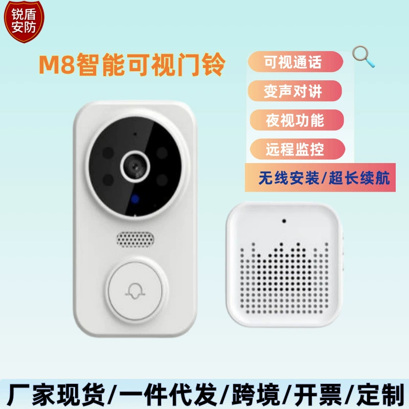 Умная камера видеонаблюдения с беспроводным Wi-Fi для дома и коммерции, с удаленным видеозвонком, ночным видением и функцией дверного звонка.