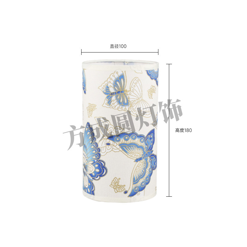 Lámpara de mesa de tela, pantalla de lámpara, estilo antiguo chino, patrón de impresión floral, tela, lámpara de cabecera de dormitorio, carcasa de pantalla de lámpara