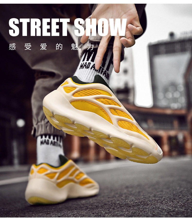 Giày sneaker nam kiểu dad shoes đế bằng, thân cổ thấp, phối màu, tăng chiều cao — Trắng đen, màu đen chi tiết 24
