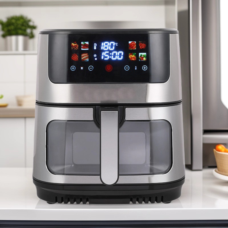 T Stainless Steel Air Fryer 8.5L Large Capacity Visual Electric Fryer Smart Baking Electric Oven Air Fryer