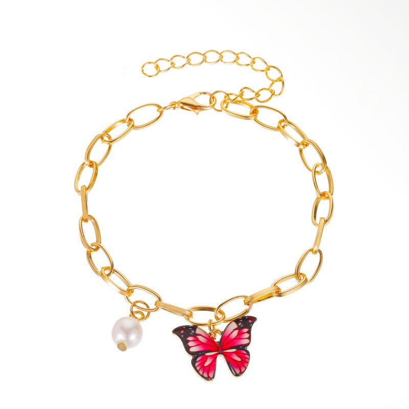 Simple Style Butterfly Alloy Inlay Artificial Pearls Womenu0027S Bracelets