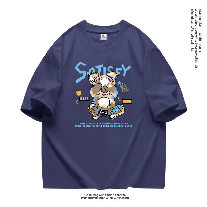 Couple style cartoon printed short sleeved men's T-shirt, summer new style, loose and trendy casual clothes for_voghion.com