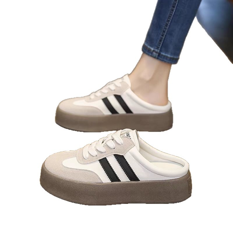 Baotou zapatos blancos 2025 nuevos zapatos de entrenamiento de color retro zapatos de skate casuales con un pedazo de zapatillas gruesas