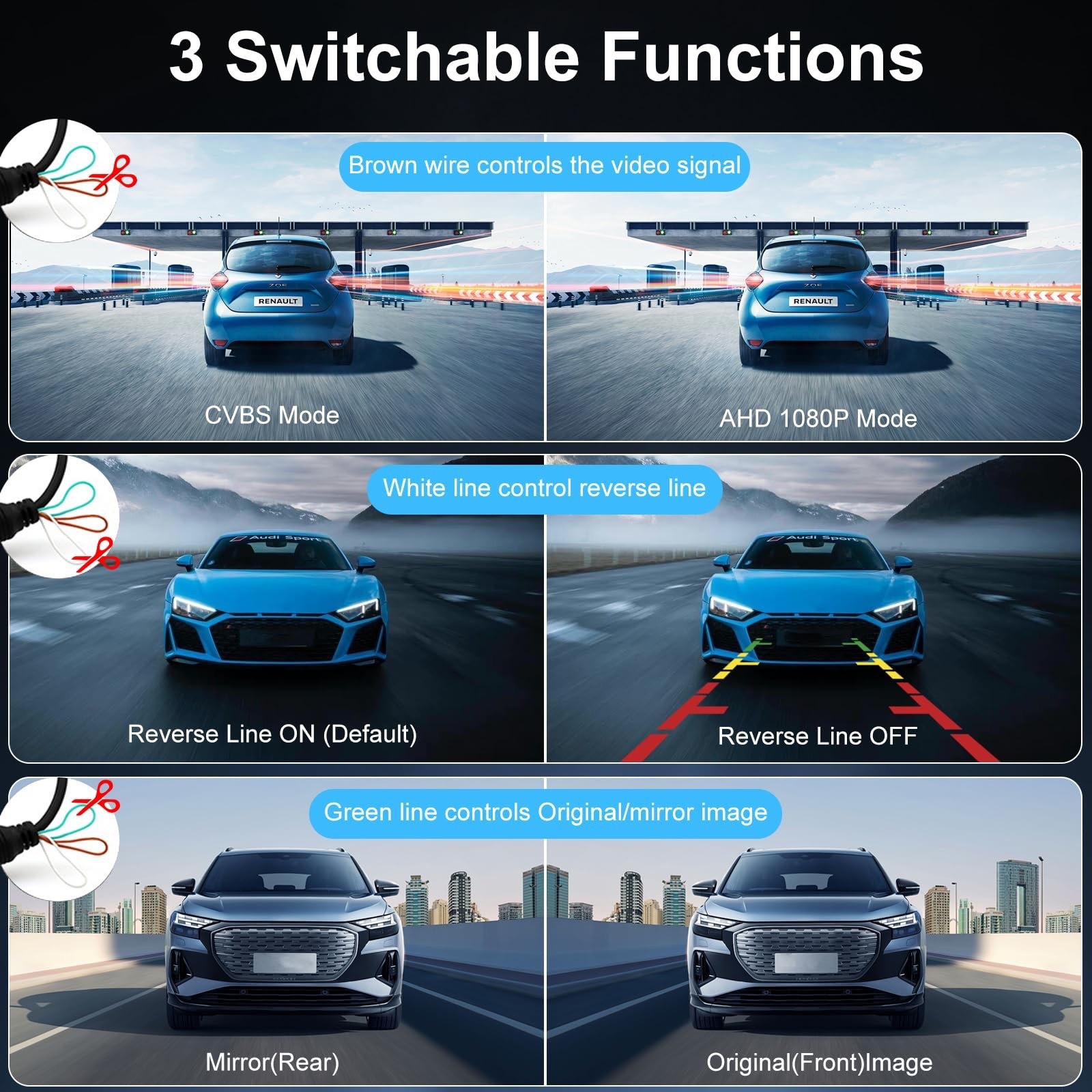 Universal Korean-style external right-side blind spot AHD1080P high-definition night vision waterproof car rearview camera