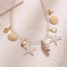 欧美夏季新款波西米亚风沙滩贝壳海星海螺吊坠项链choker项饰颈饰