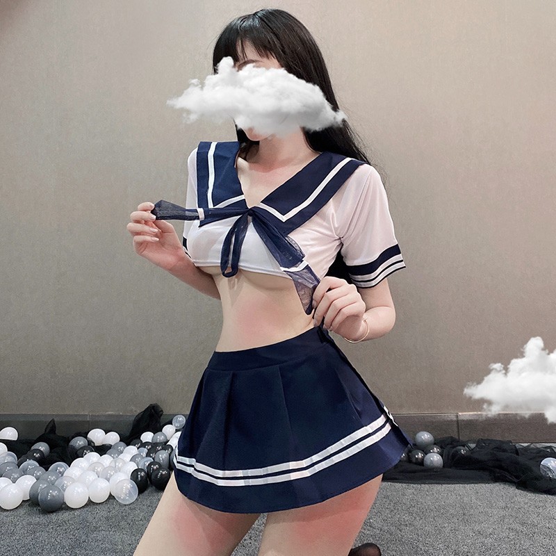 학생복 [셔츠 + 치마 + 나비 넥타이]]