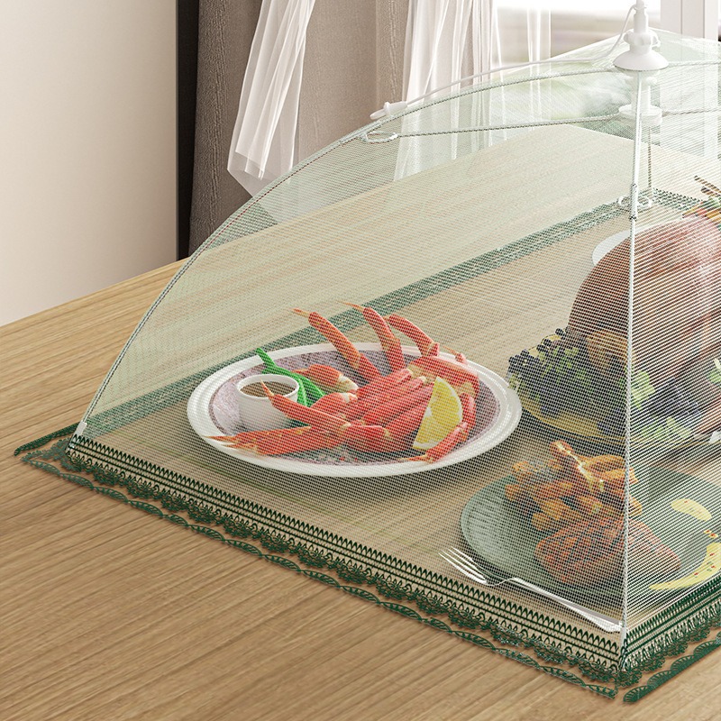 Foldable Anti-Fly Net Cover for Covering Leftovers, Food, and Dining Table; Dust-Proof and Breathable Cover for Home Dining Table
