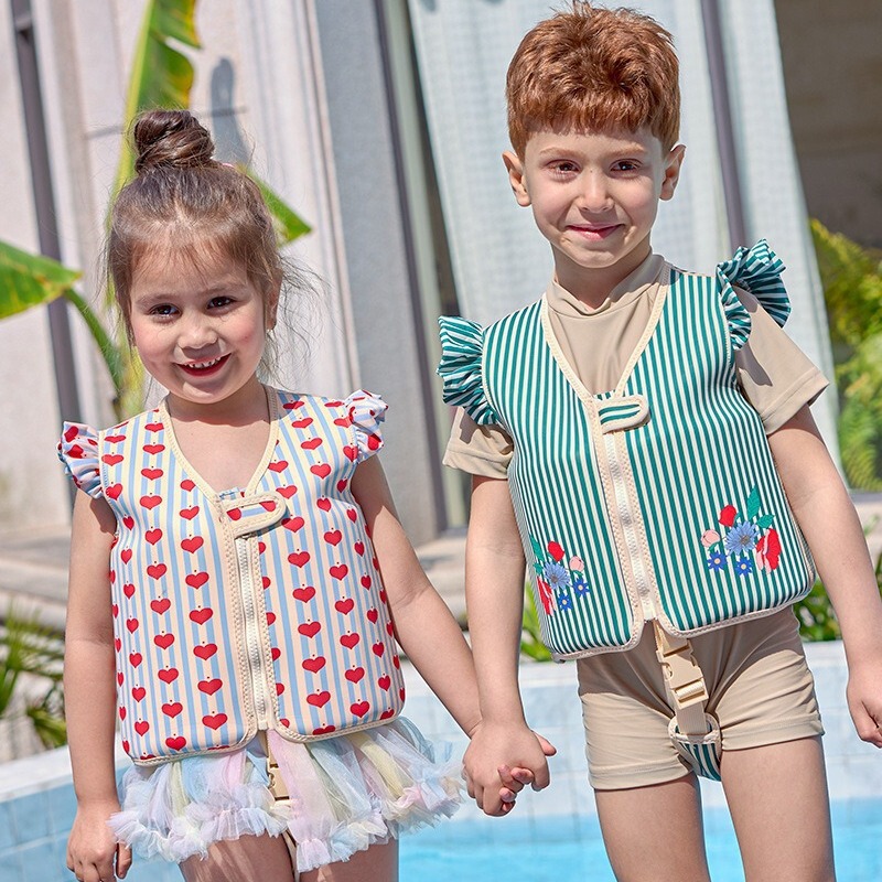 2025 New Lace Baby Foam Vest Swimming Auxiliary Buoyancy Jacket Free Inflatable Children's Life Jacket Wholesale