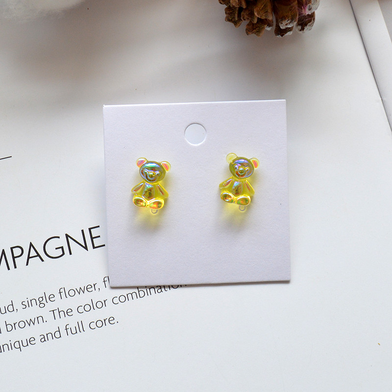 Bear Pattern Cute Bear Resin Women's Ear Studs 1 Pair