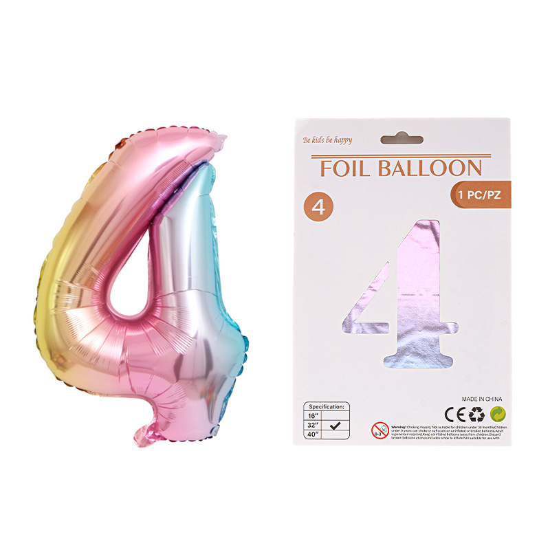 Globo de película de aluminio digital de 32 pulgadas, tarjeta de papel, tapa dura, paquete individual, cuerpo delgado, fiesta digital, globo decorativo flotante