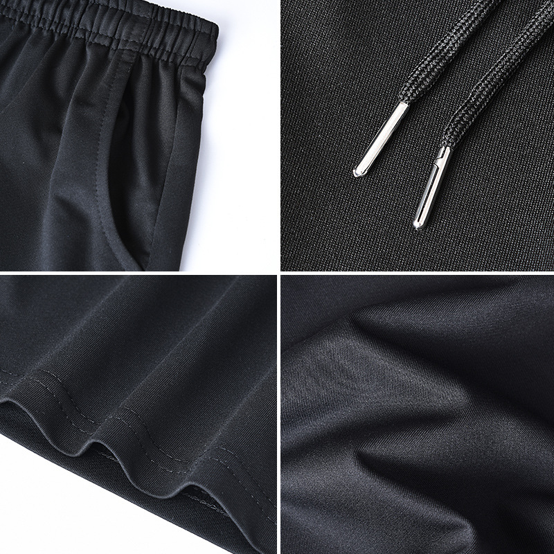 Traje transfronterizo de papá, traje de seda de hielo, corriendo y caminando, traje deportivo de verano, pantalones cortos sueltos de manga corta al aire libre
