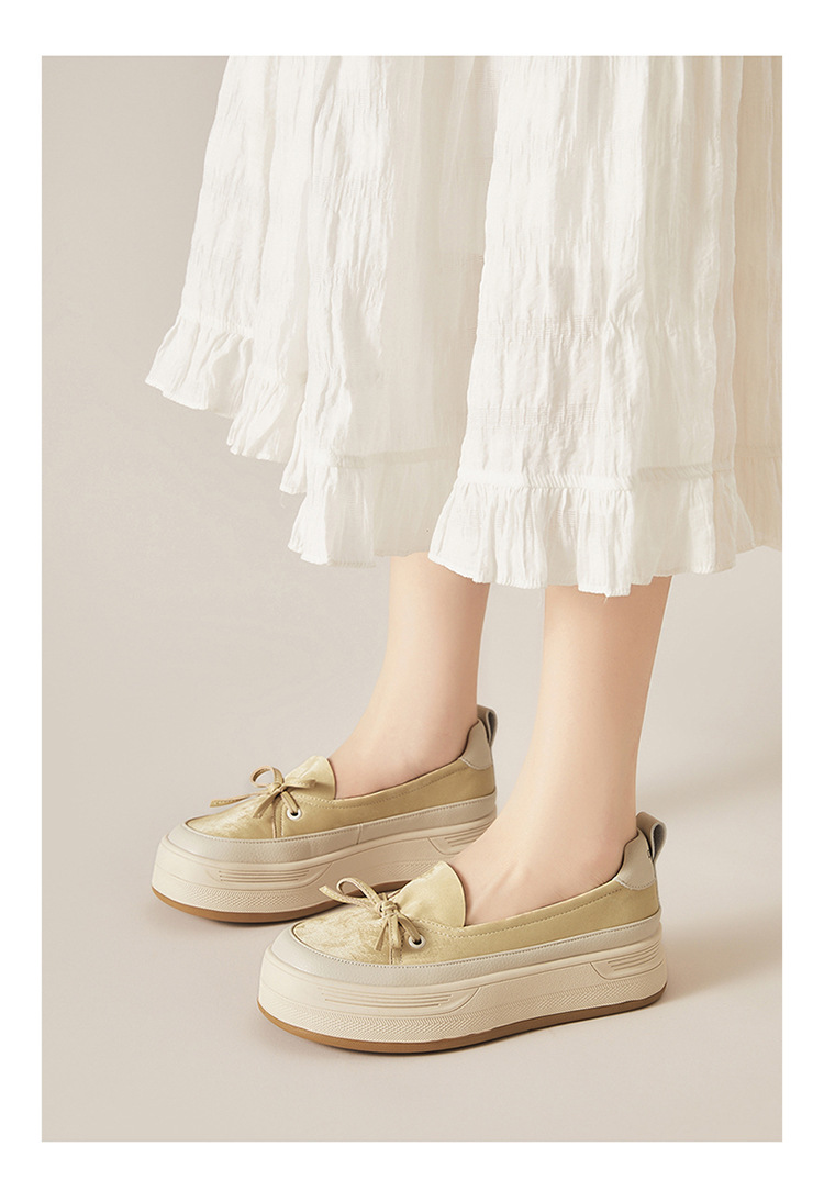 Giày lười đế dày nữ hè 2025 – sneaker đế xuồng mềm, form thể thao — 4625101494m màu/chiều cao gót 4CM, 4625404007m màu sắc/Chiều cao gót 4CM, 4625101072 đen/gót cao 7CM, 4625404007 Màu vàng / Chiều cao gót 4CM chi tiết 6