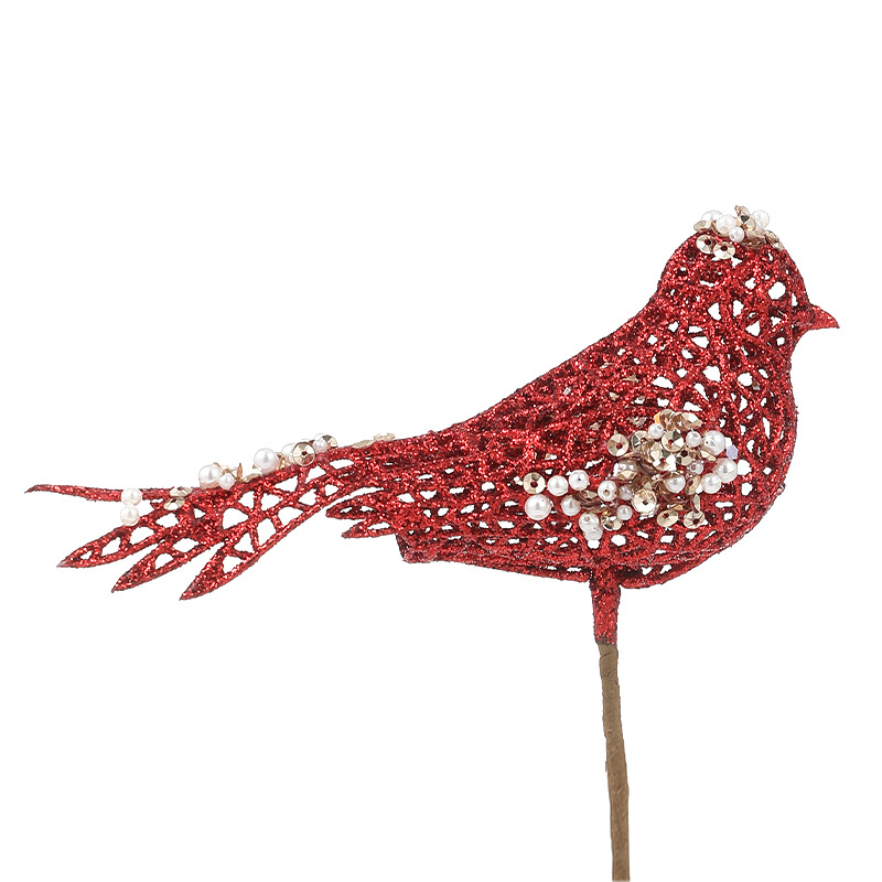 Polvo de plástico transfronterizo pájaros gorrión clip enchufe hueco polvo gorrión árbol de Navidad decoración colgante