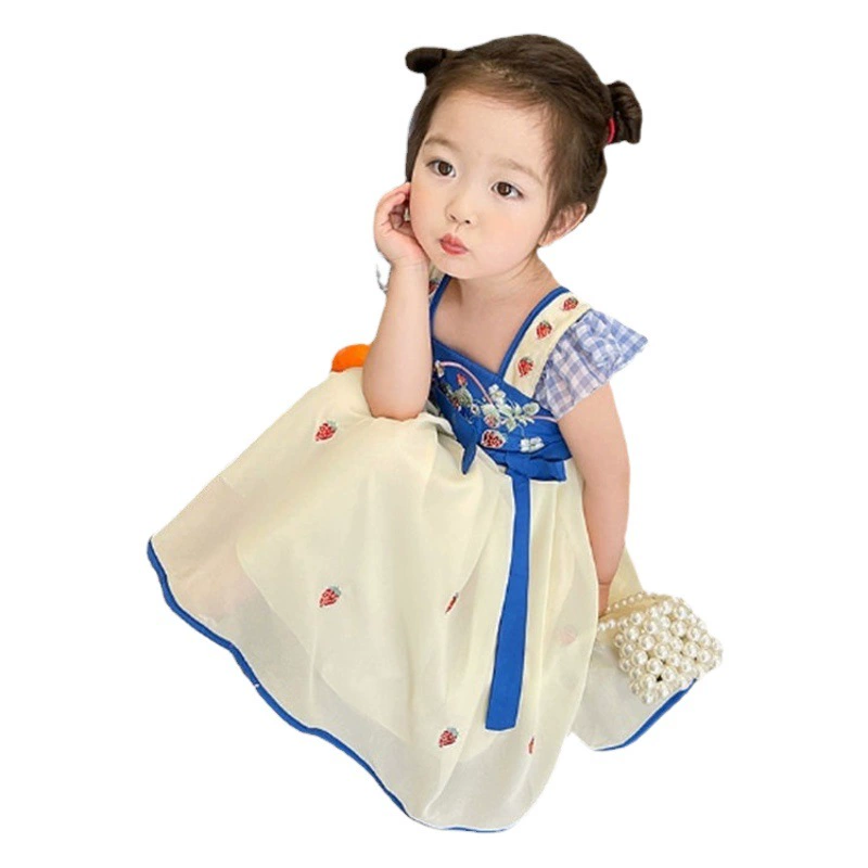 Детский костюм Тан (Ханьфу) 2025: платье для девочек, древний костюм, юбка, этническая одежда для юных девушек, национальный стиль, тренд