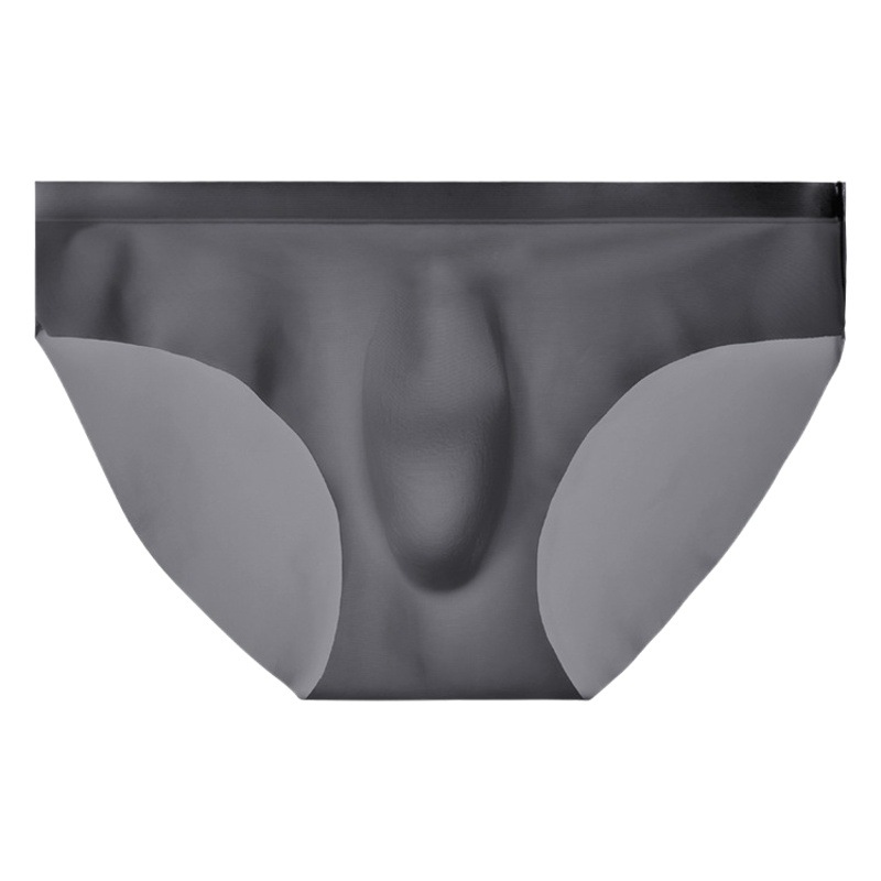 Calzoncillos sin costuras de seda de hielo para hombres pantalones de hombre pantalones cortos de verano transparente ultrafino punzonado personalizado transpirable calzoncillos de secado rápido