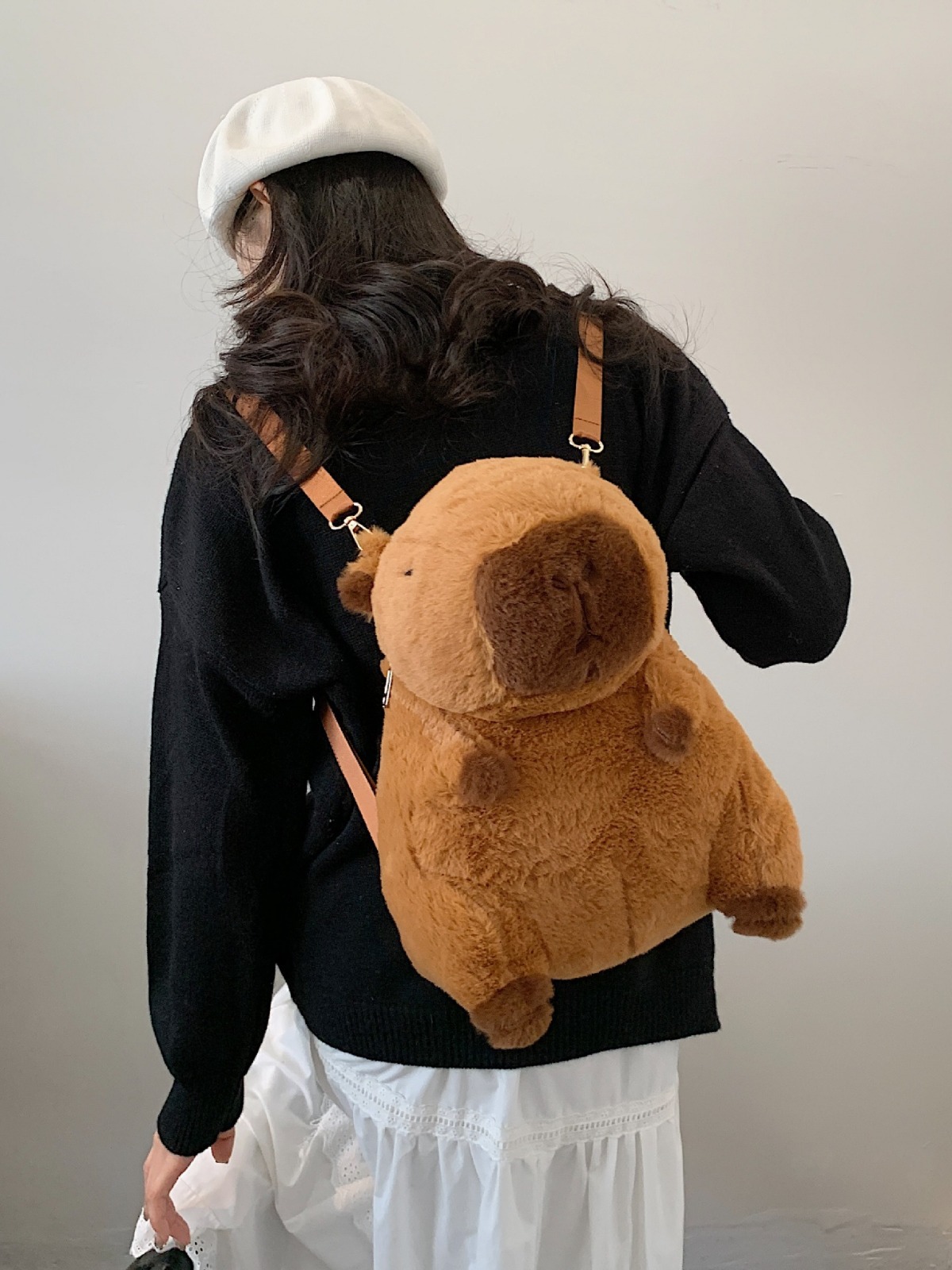 Capabala muñeca de peluche mochila de dibujos animados de agua Guinea Pig bolsa de regalo transfronterizo crossbody bolsa de animales niñas