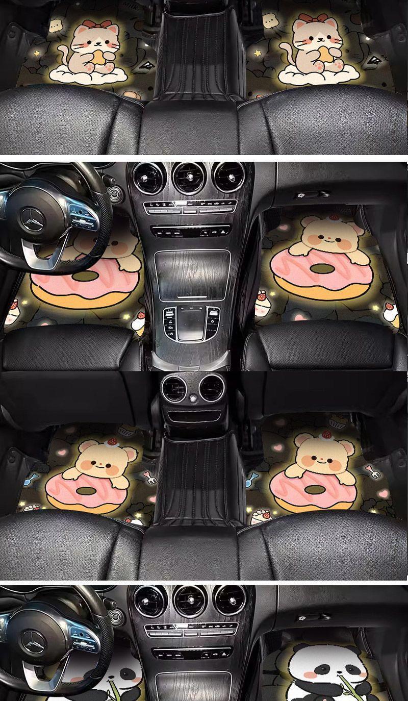 Diatom mud car floor mats, cartoon washable floor mats, can be cut to size, carpet-style universal car mats, popular online