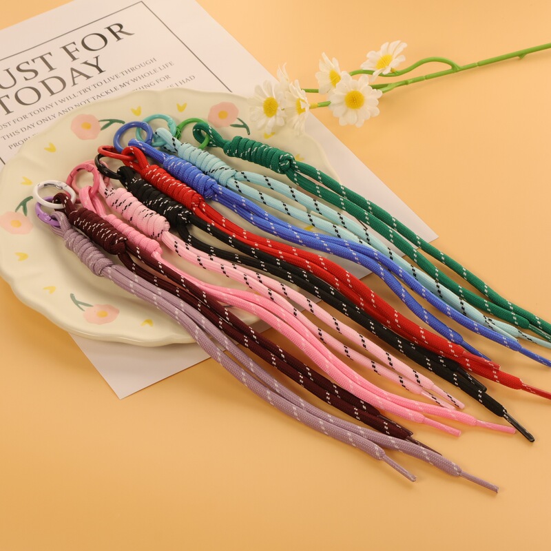New ins-style handmade woven rope knotted cord DIY phone case keychain trendy bag wrist pendant rope decoration accessory
