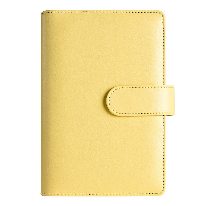 Presupuesto transfronterizo Cash Clip de hojas sueltas Bolsa con cremallera Sobres Libro de cuentas A6 Macarons PU Cuaderno de hojas sueltas de cuero