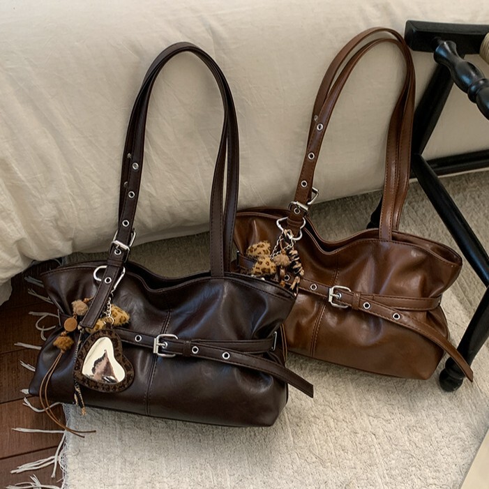 High-End Oil-Wax Leather Handbag for Women 2026 New Fashion Shoulder Underarm Bag for Work and Commuting Tote Bag