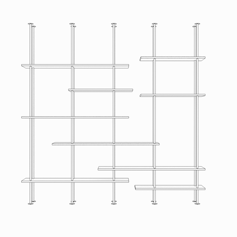 이중 극 검정색 단일 레이어 보드 길이 260*깊이 32*높이 280CM