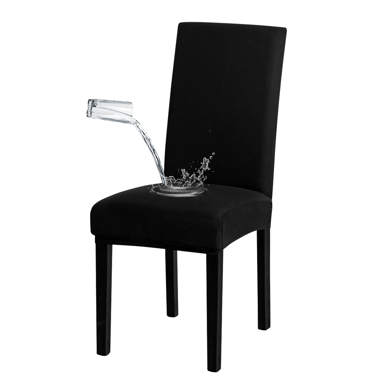 Funda de silla impermeable de seda de leche elástica transfronteriza, cubierta de funda de silla de hotel a prueba de polvo con todo incluido, emisión en stock de TEMU