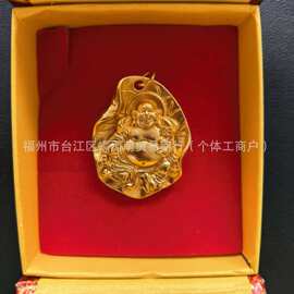 镀金树叶如来佛祖吊坠真空电镀仿黄金首饰品厂家直销女士项坠直播
