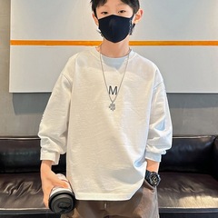 男童儿童春秋长袖T恤打底新款2025中大童男孩纯棉宽松上衣