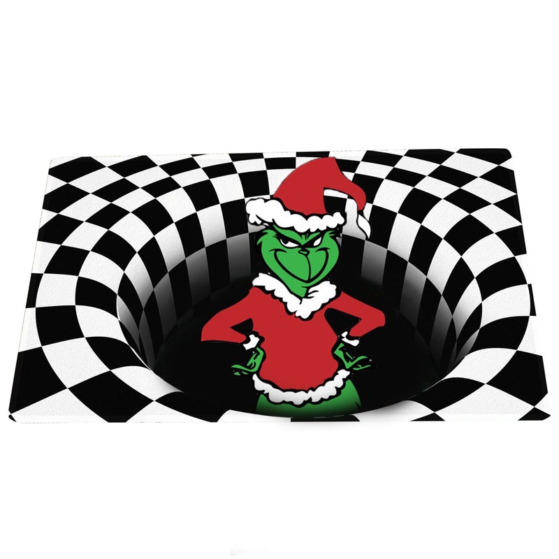 クロスボーダーのクリスマスの入り口の水晶の絨毯の足のマットは家に入って家に入るドアのマットの家庭用のお祝いの赤い漫画の滑り止めのマットに入ります。|undefined