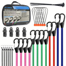 38pc高弹圆形挡板扣橡胶弹力绳 摩托车自行车捆绑带行李绳组套