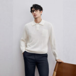 25秋冬季新款轻奢高级感polo领男时尚休闲套头针织衫翻领毛衣男装