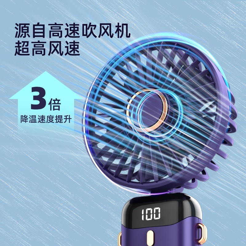 2025年新型ハンドヘルドファン、USB充電式、小型で持ち運び可能、ミニ、寮、デスクトップ、静音、ギフト、5段階速度調整|undefined